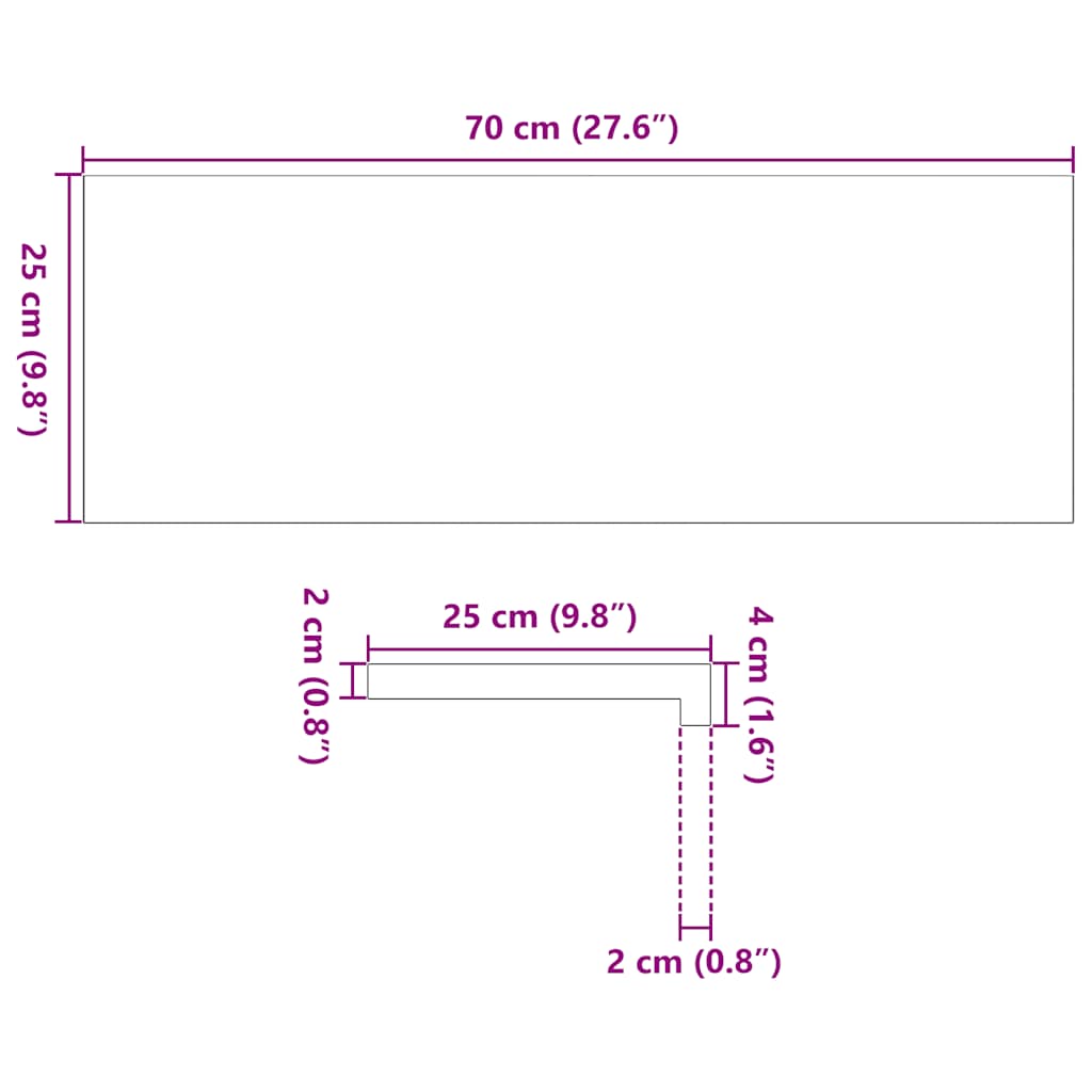Trappetrinn 4 stk ubehandlet 70x25x2 cm heltre eik