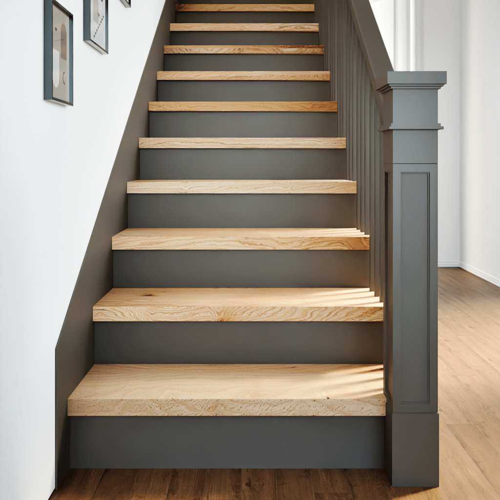 Trappetrinn 4 stk ubehandlet 80x25x2 cm heltre eik
