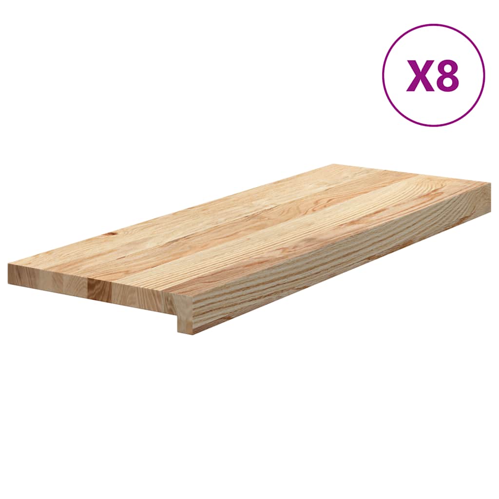 Trappetrinn 8 stk ubehandlet 70x25x2 cm heltre eik