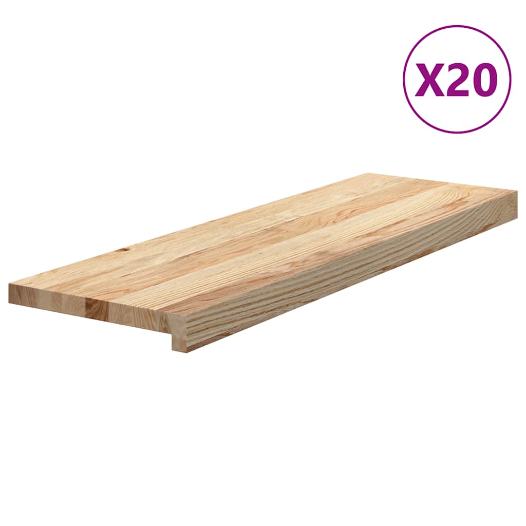 Trappetrinn 20 stk ubehandlet 80x25x2 cm heltre eik