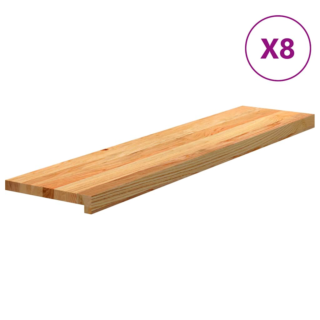 Trappetrinn 8 stk lysebrun 110x30x2 cm heltre eik