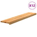 Trappetrinn 12 stk lysebrun 120x30x2 cm heltre eik