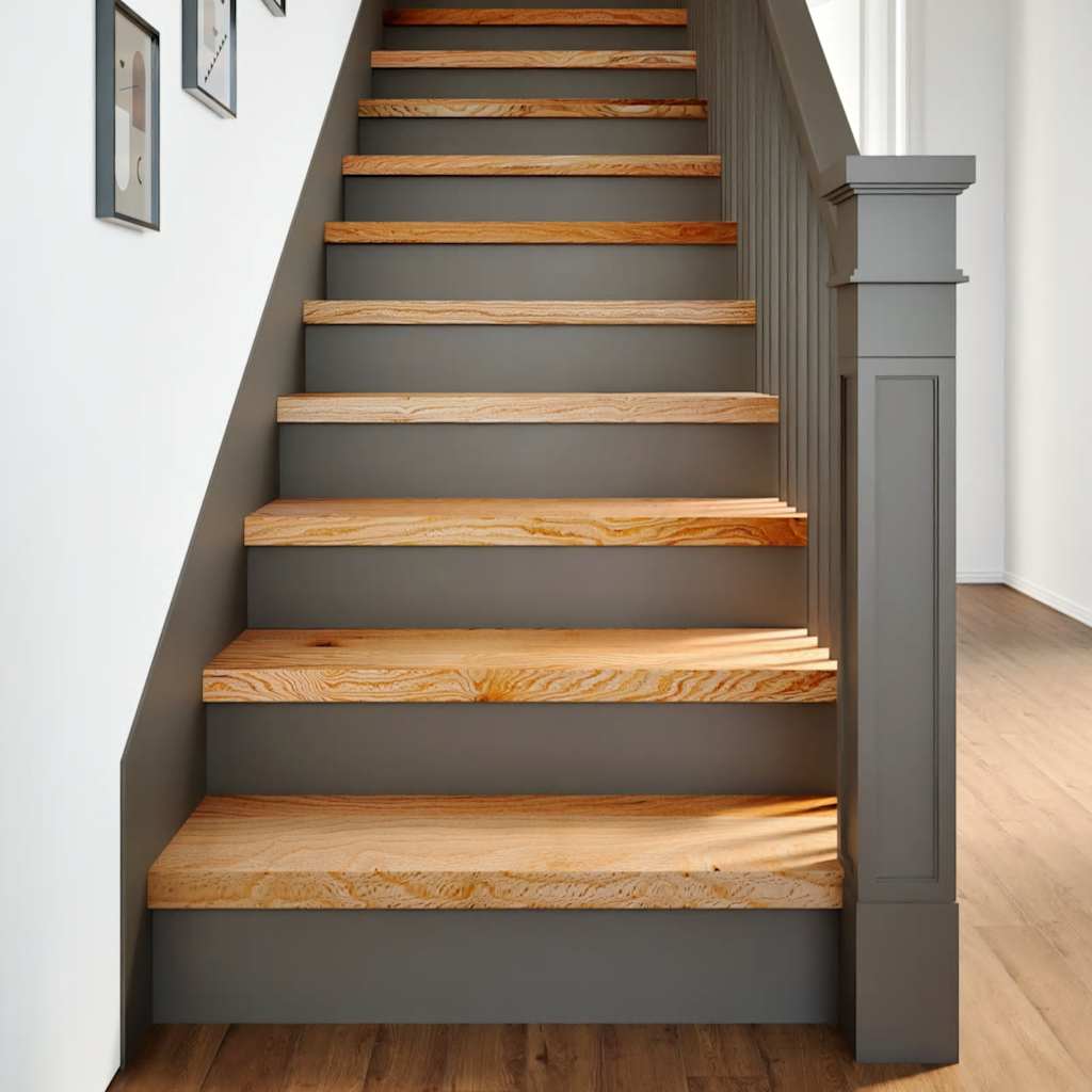 Trappetrinn 16 stk lysebrun 80x30x2 cm heltre eik
