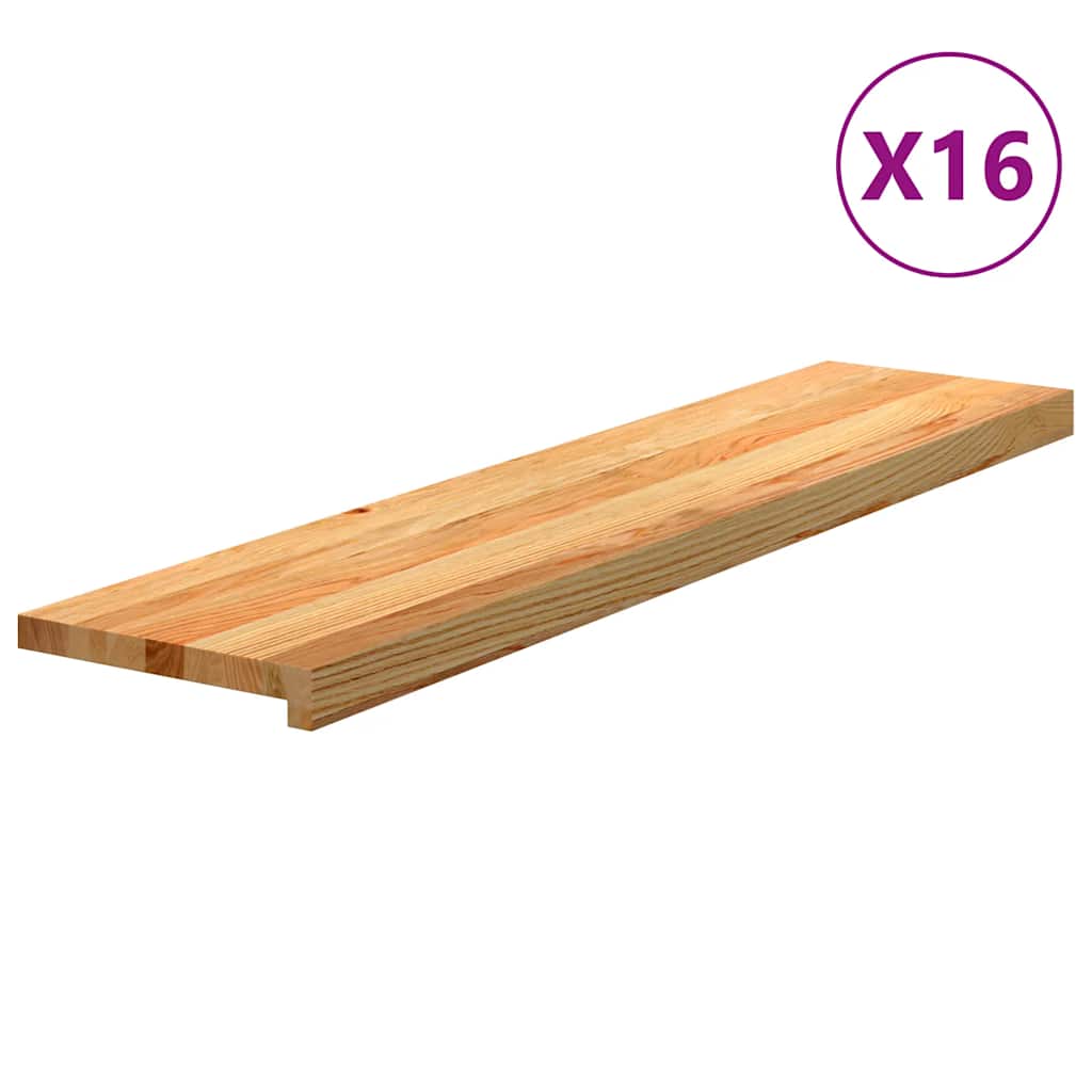 Trappetrinn 16 stk lysebrun 110x30x2 cm heltre eik