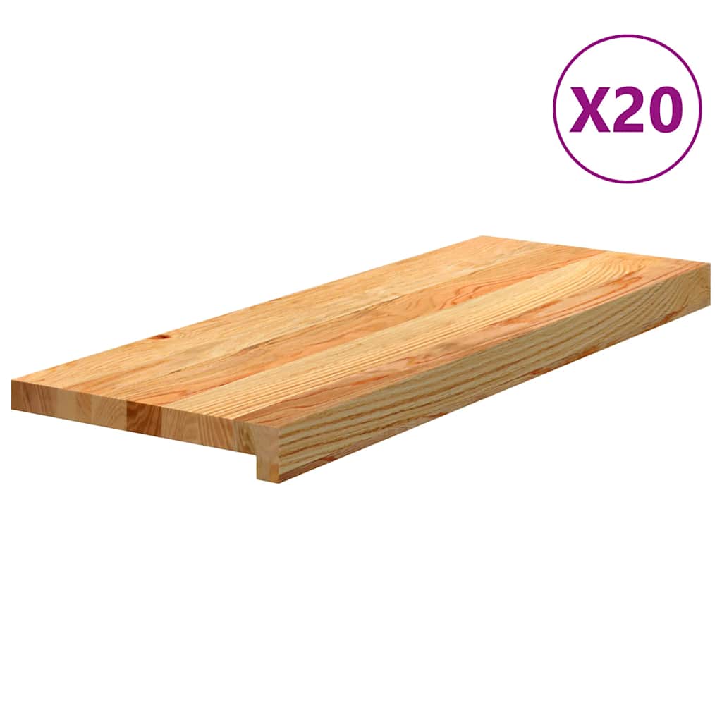 Trappetrinn 20 stk lysebrun 70x25x2 cm heltre eik