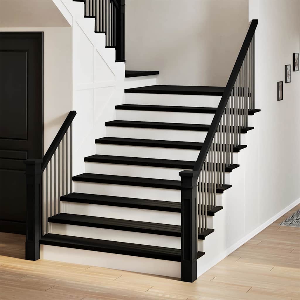 Trappetrinn 4 stk brunsvart 120x25x2 cm heltre eik