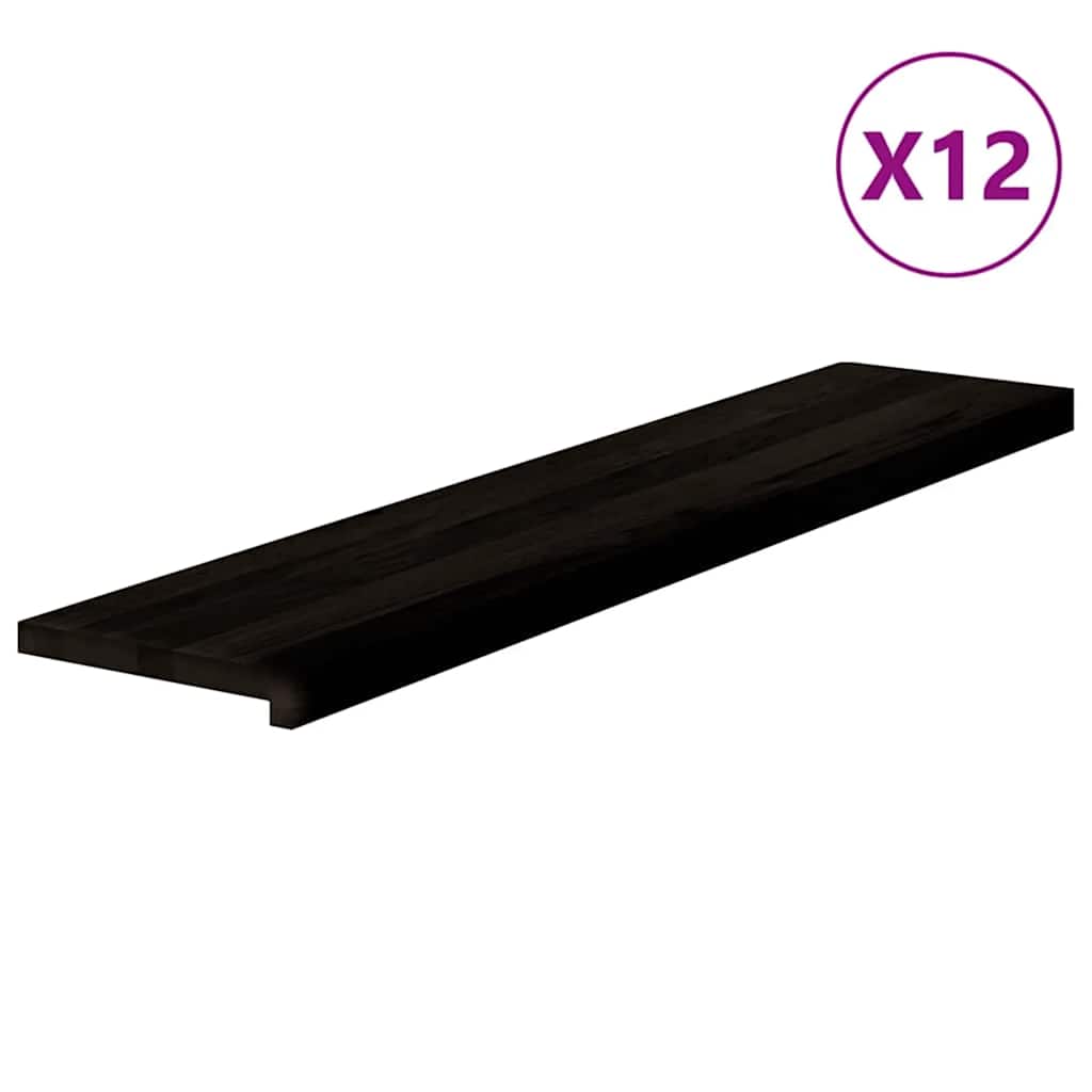 Trappetrinn 12 stk mørkebrun 120x30x2 cm heltre eik vidaXL