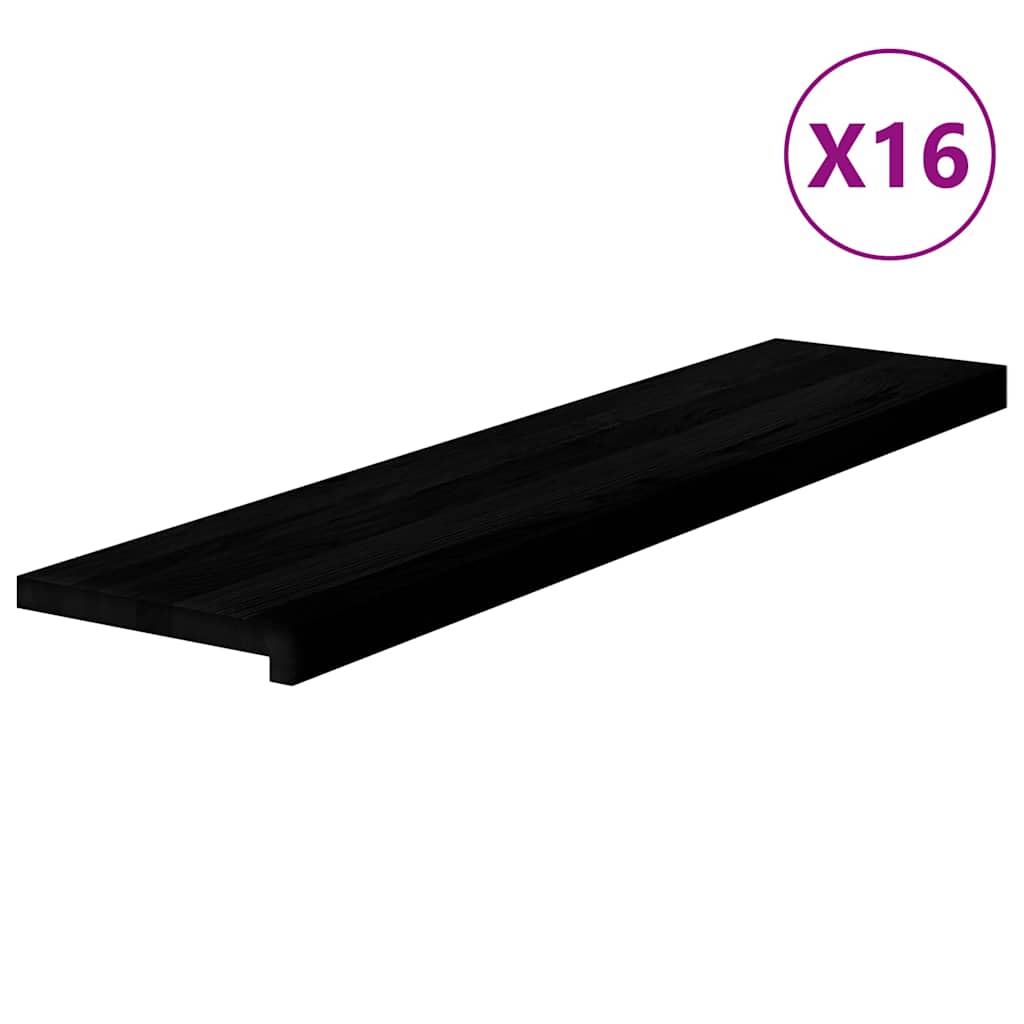 Trappetrinn 16 stk brunsvart 110x25x2 cm heltre eik