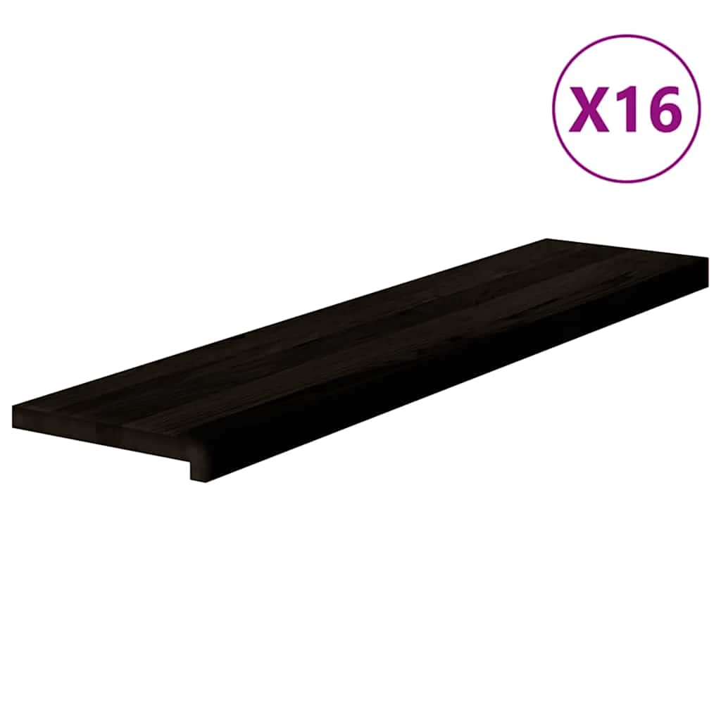 Trappetrinn 16 stk mørkebrun 110x30x2 cm heltre eik vidaXL