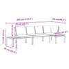 Hagesofasett med puter 3 deler svart aluminium