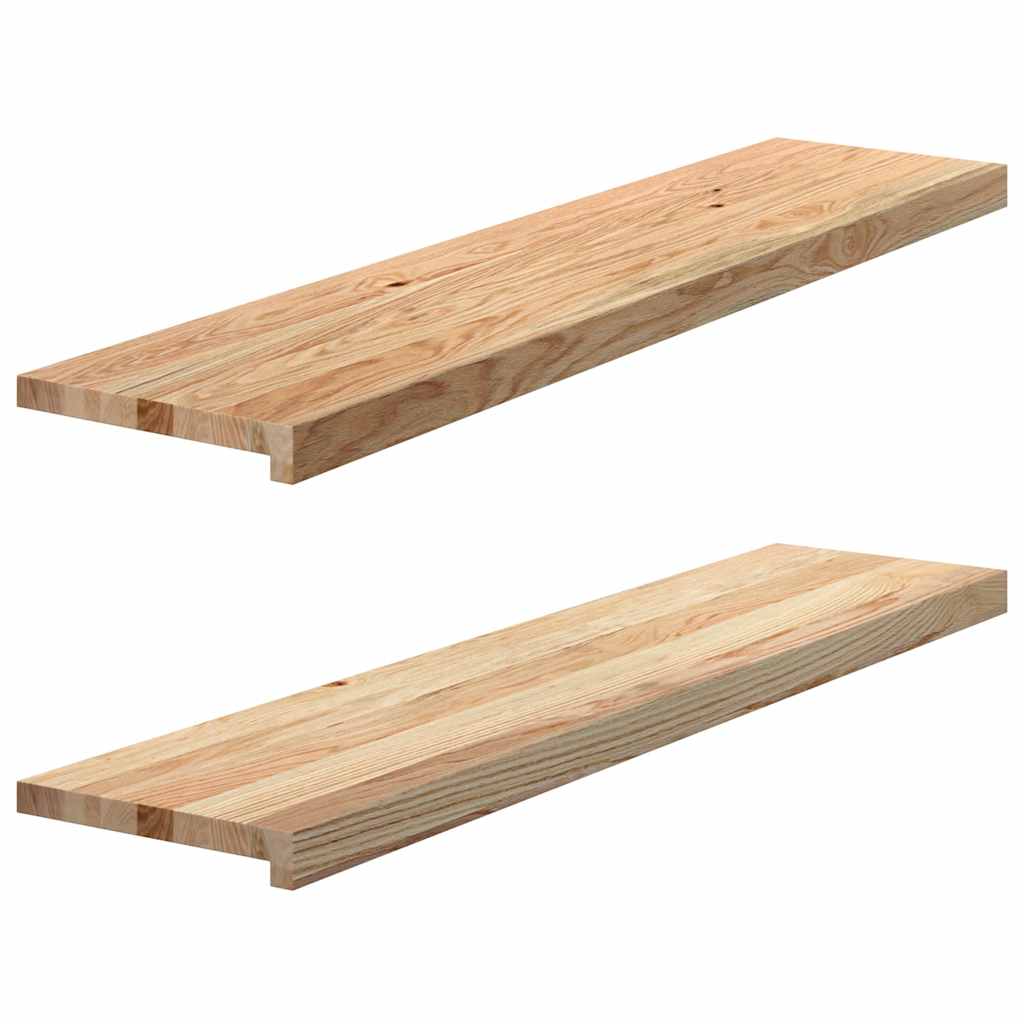 Trappetrinn 2 stk ubehandlet 110x30x2 cm heltre eik