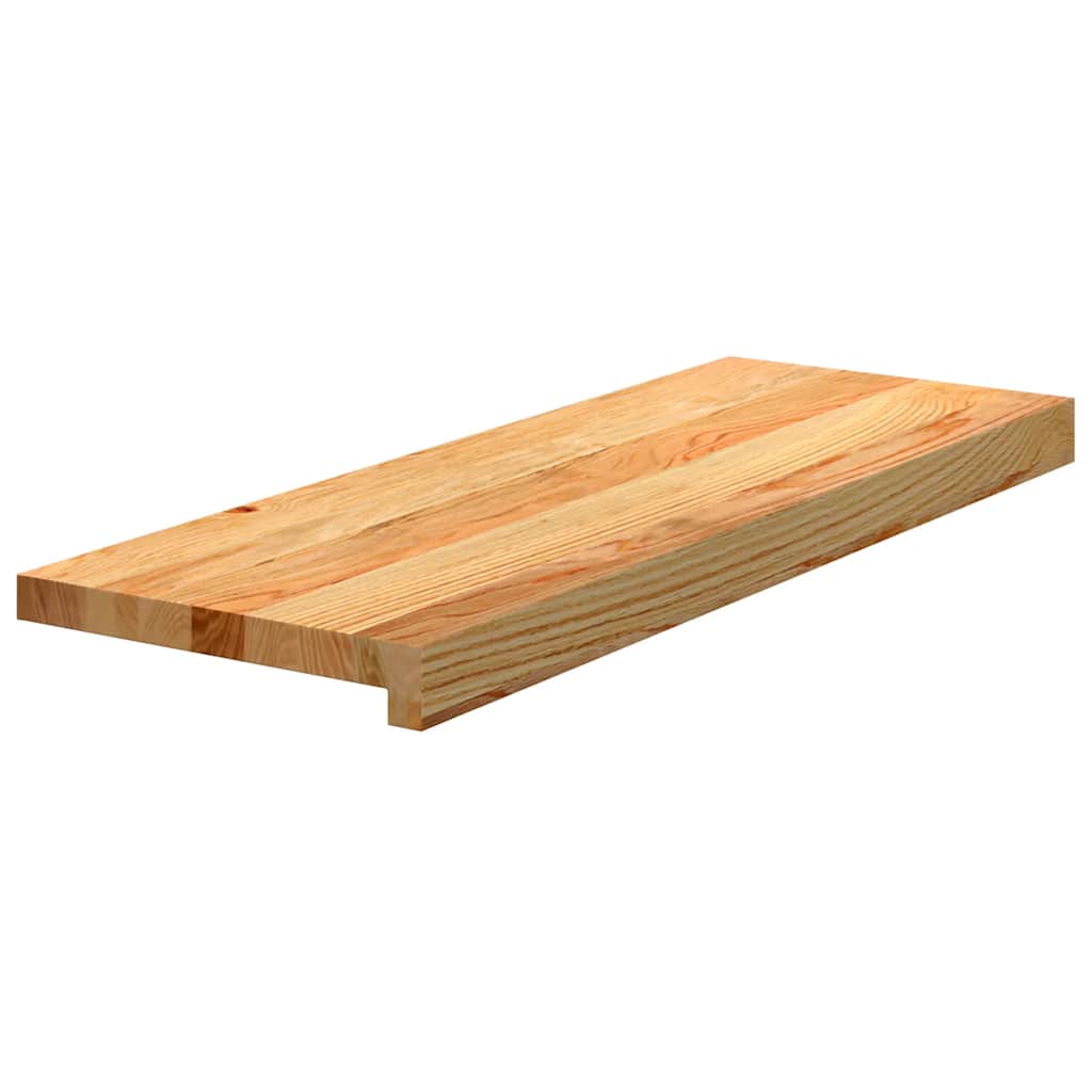 Trappetrinn 2 stk lysebrun 70x25x2 cm heltre eik