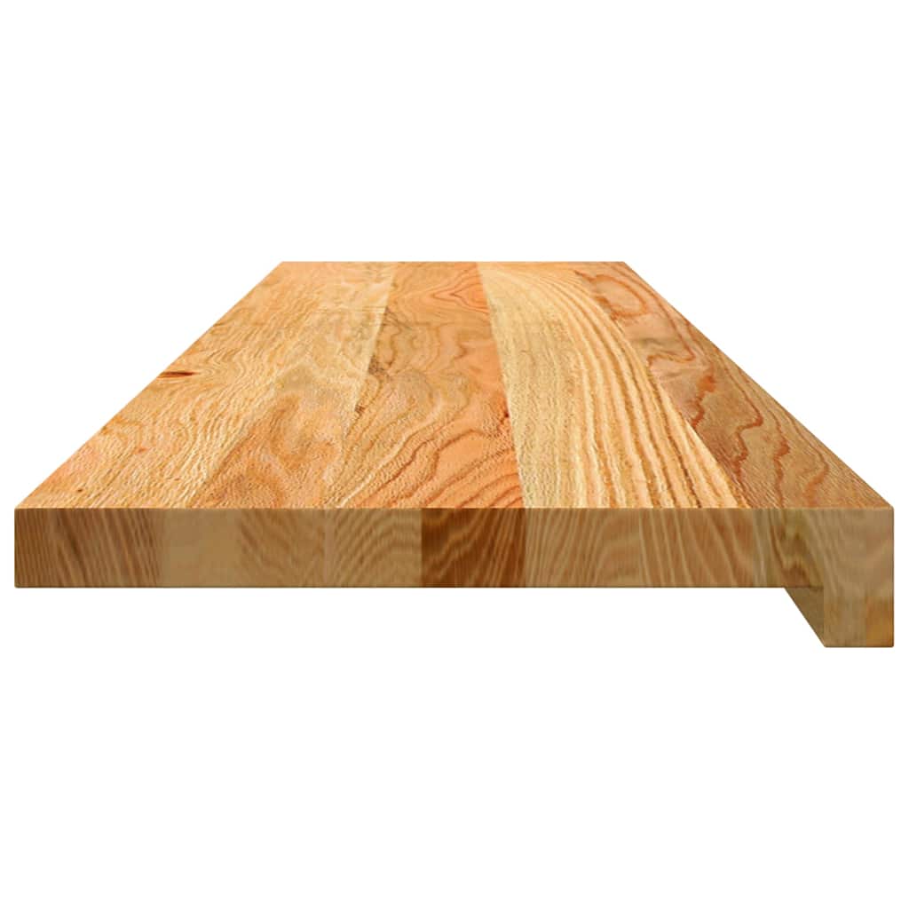 Trappetrinn 2 stk lysebrun 100x30x2 cm heltre eik