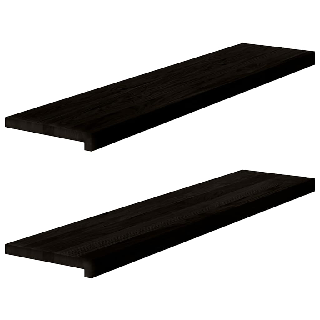 Trappetrinn 2 stk mørkebrun 110x30x2 cm heltre eik vidaXL