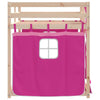 Køyeseng med gardiner rose 80x200 cm heltre furu