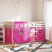 Køyeseng med gardiner rose 80x200 cm heltre furu
