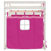 Køyeseng med gardiner rose 80x200 cm heltre furu