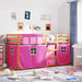 Køyeseng med gardiner rose 90x200 cm heltre furu