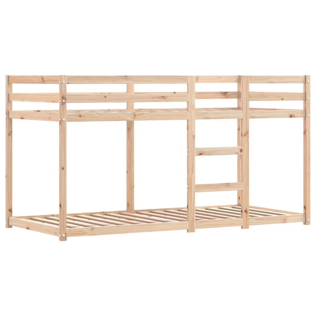 Køyeseng med gardiner blå 80x200 cm heltre furu