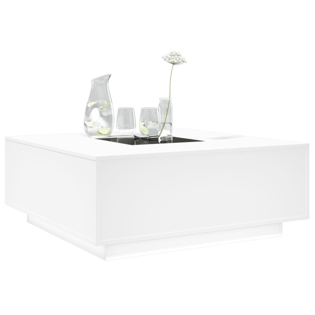 Salongbord med Infinity LED hvit 100x100x40 cm