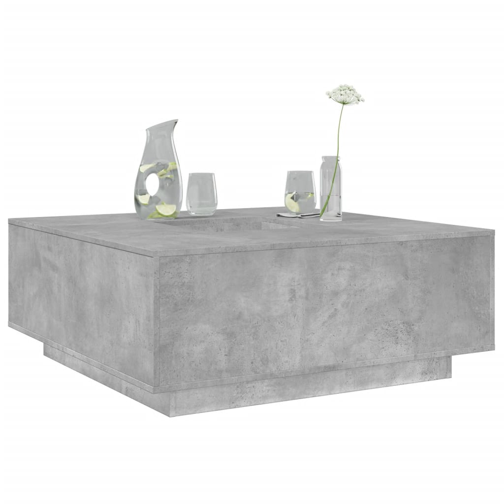 Salongbord betonggrå 100x100x40 cm konstruert tre