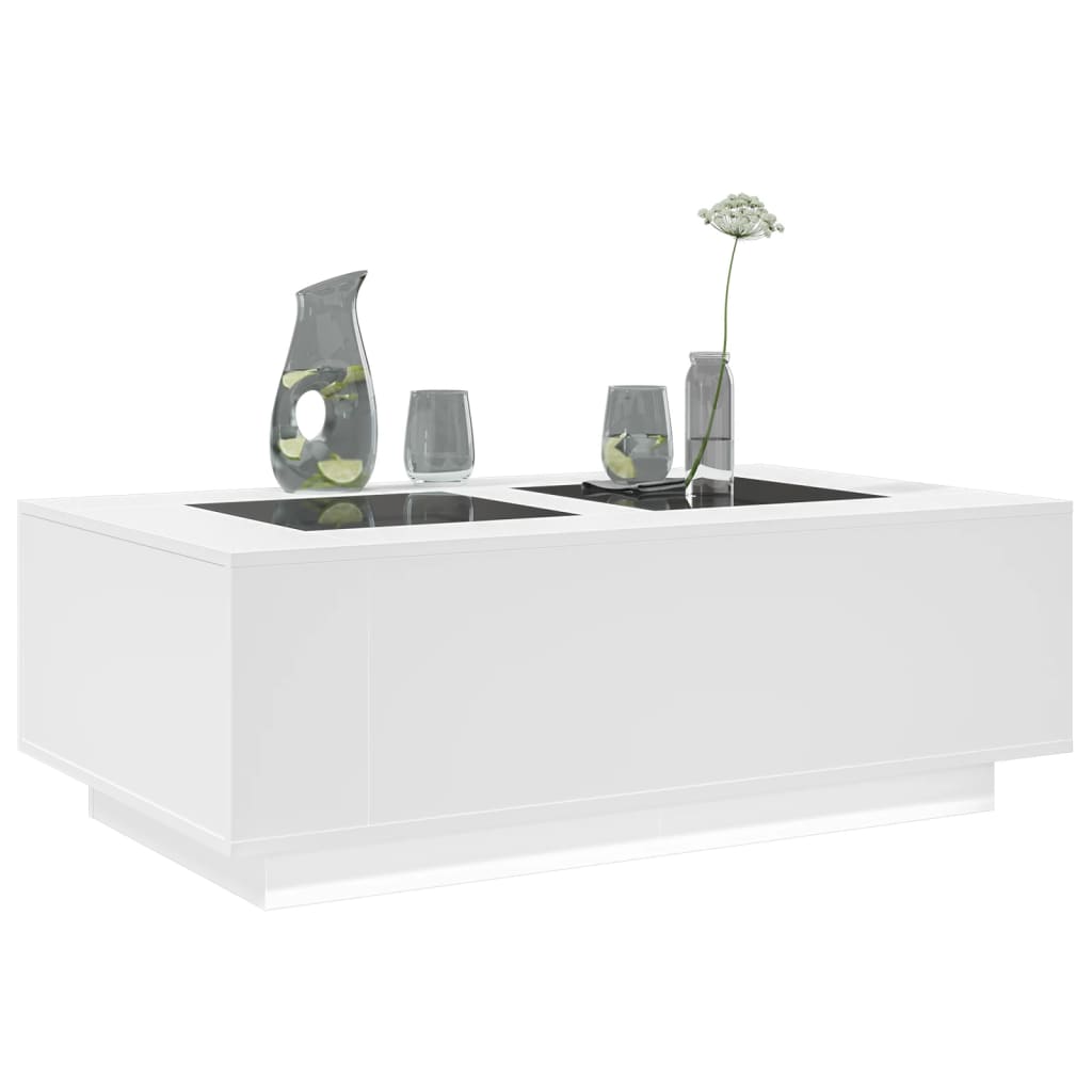 Salongbord med Infinity LED hvit 116x69x40 cm