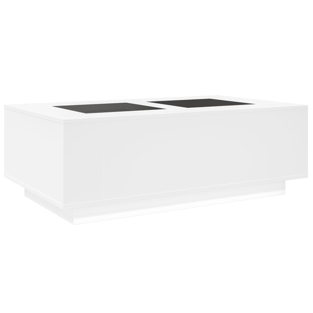 Salongbord med Infinity LED hvit 116x69x40 cm