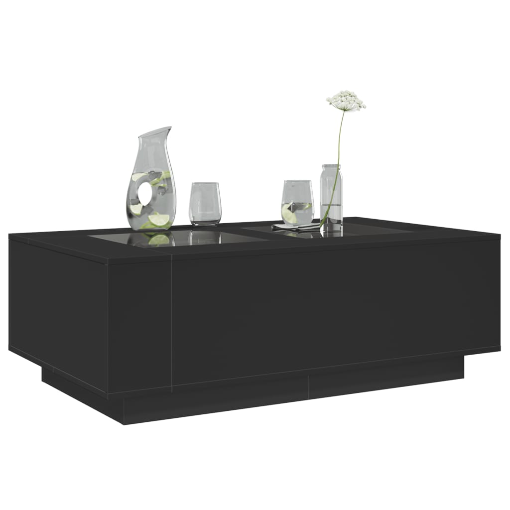 Salongbord med Infinity LED svart 116x69x40 cm