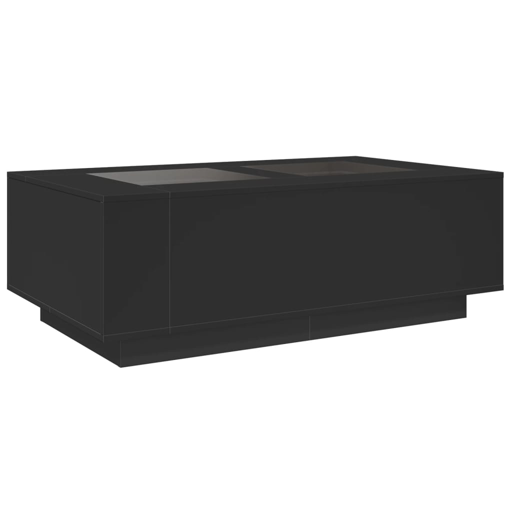 Salongbord med Infinity LED svart 116x69x40 cm