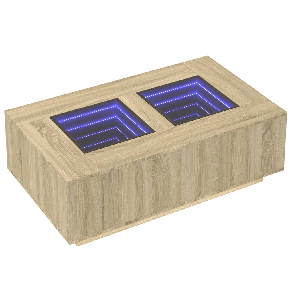 Salongbord med Infinity LED sonoma eik 116x69x40 cm