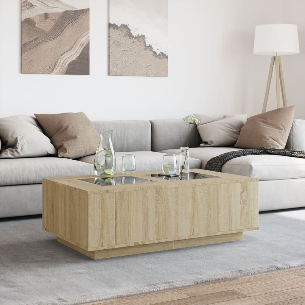 Salongbord med Infinity LED sonoma eik 116x69x40 cm