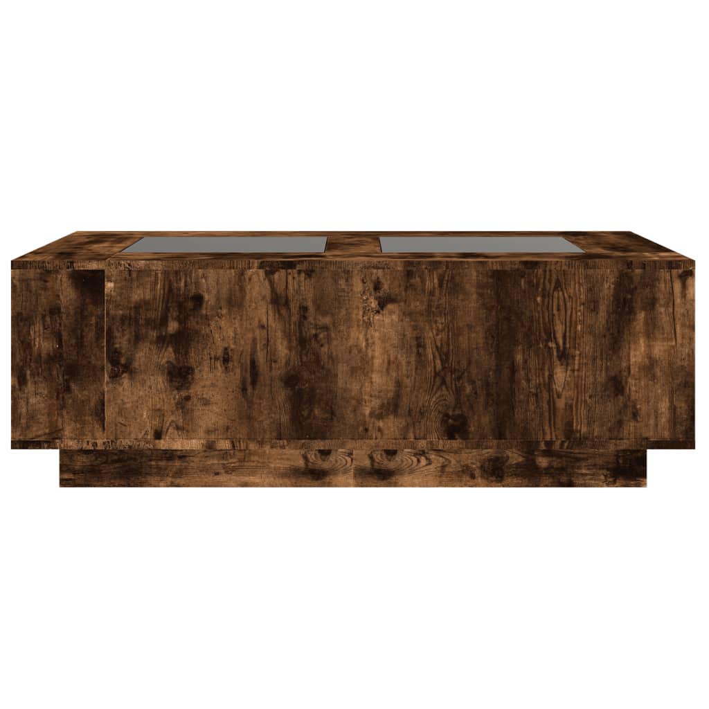 Salongbord med Infinity LED røkt eik 116x69x40 cm