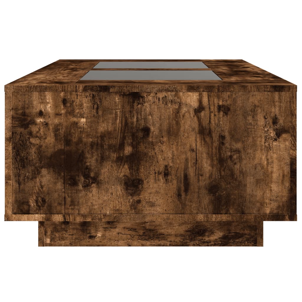 Salongbord med Infinity LED røkt eik 116x69x40 cm