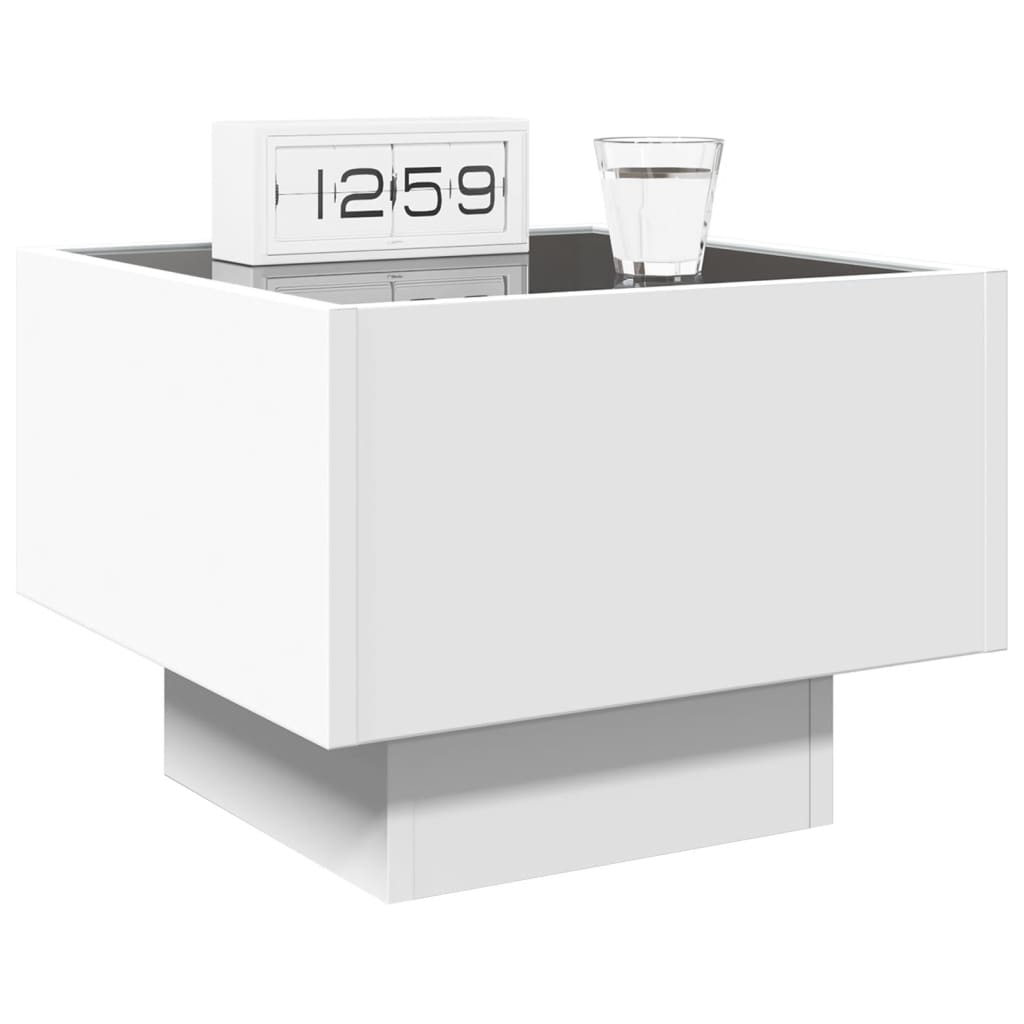 Salongbord med Infinity LED hvit 40x40x30 cm