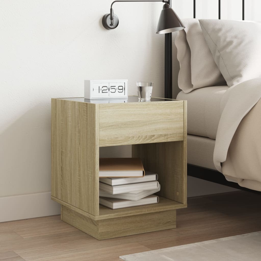 Salongbord med Infinity LED sonoma eik 40x40x50 cm