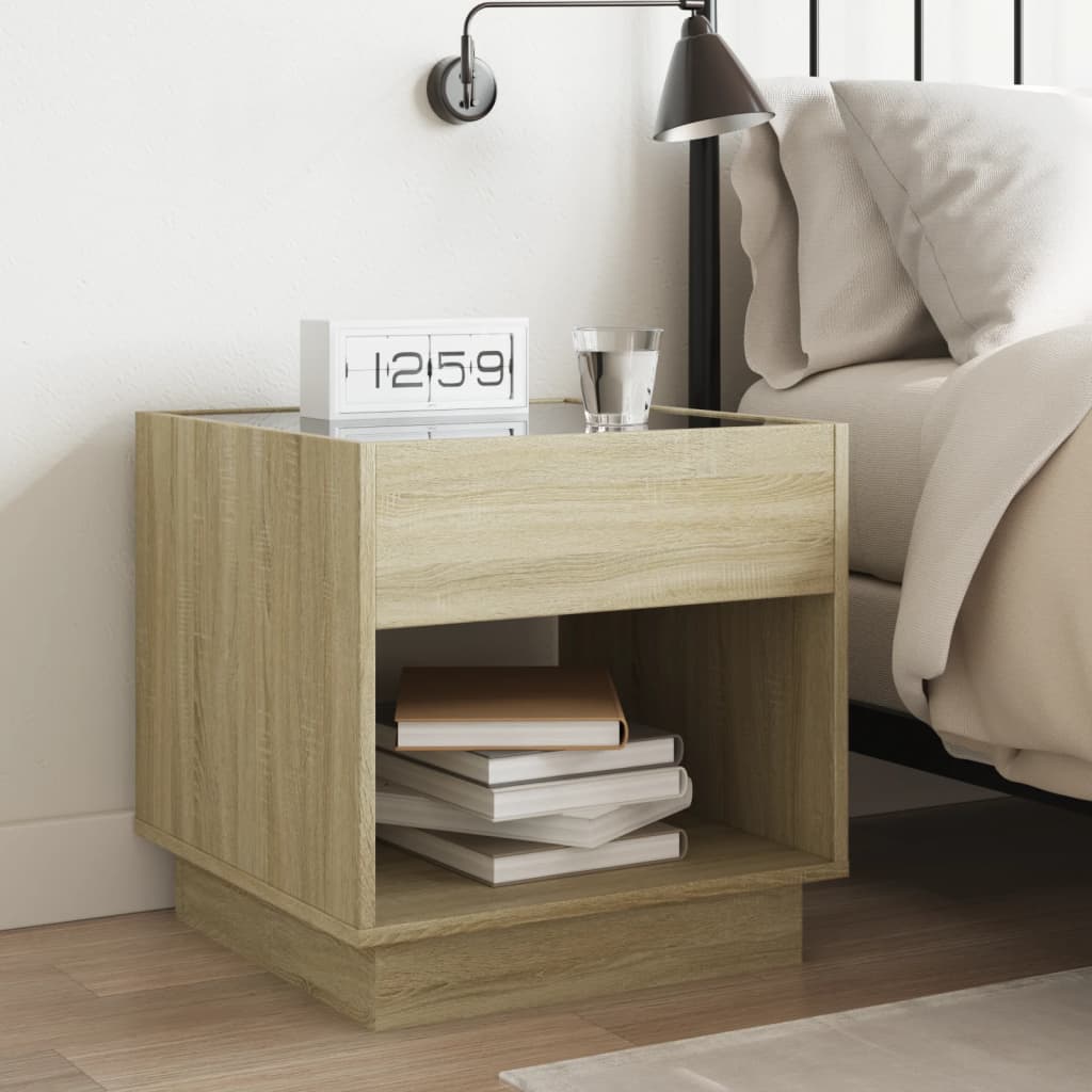 Salongbord med Infinity LED sonoma eik 50x50x50 cm