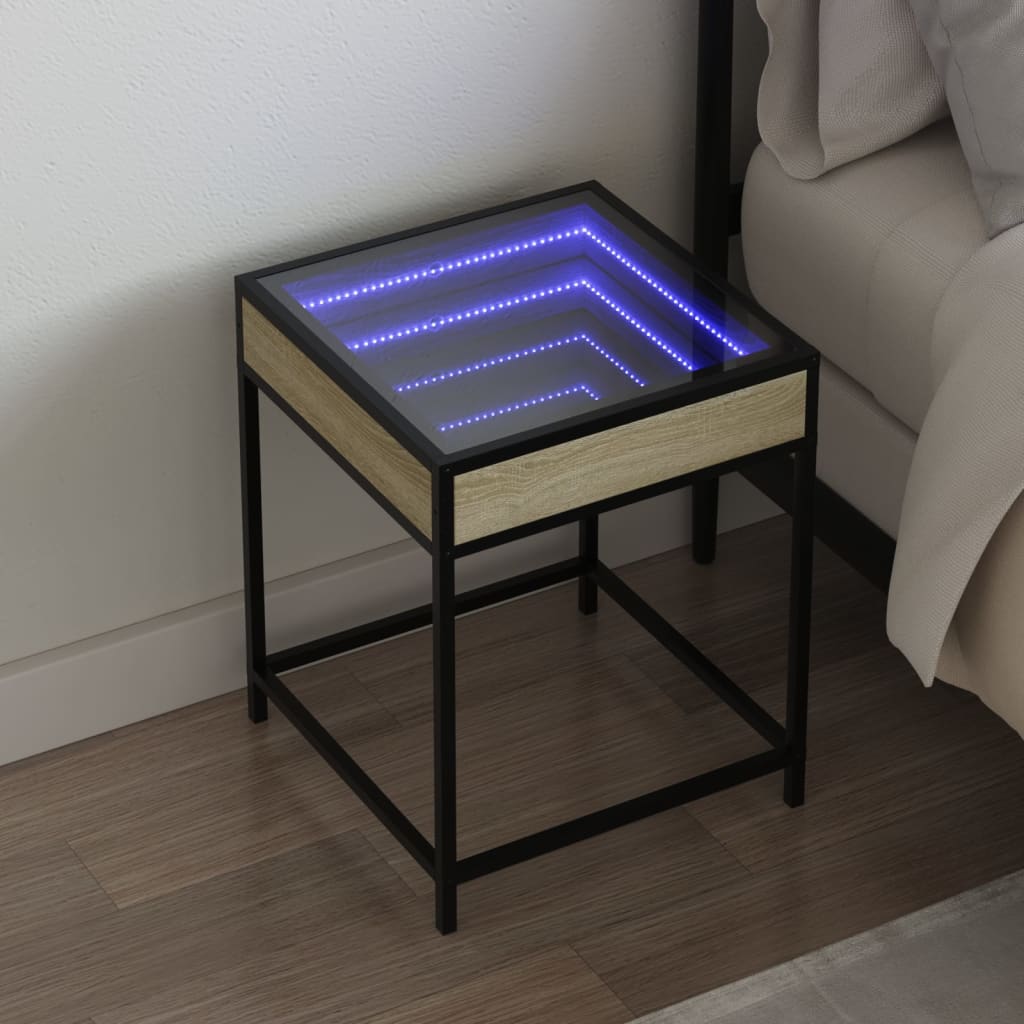 Salongbord med Infinity LED sonoma eik 40x40x51 cm