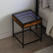Salongbord med Infinity LED røkt eik 40x40x51 cm