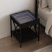 Salongbord med Infinity LED svart 40x40x49 cm