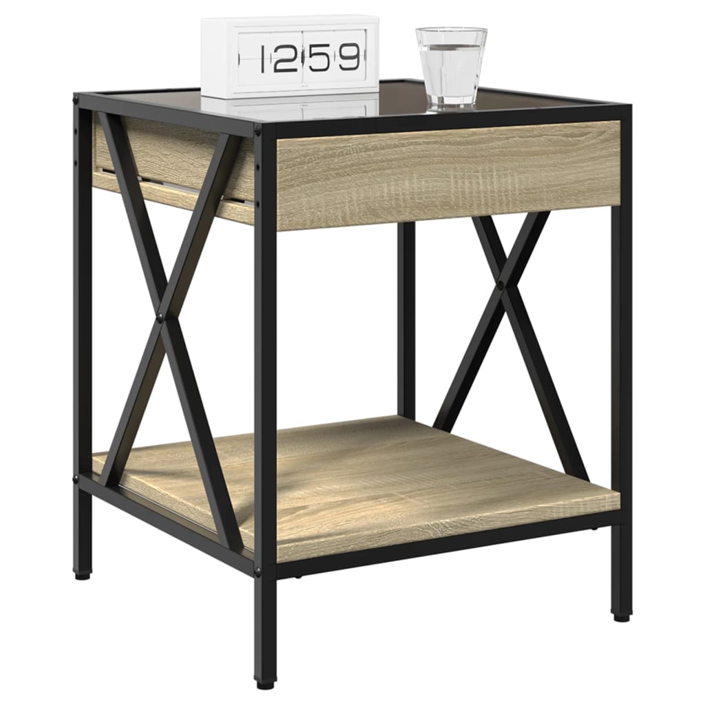 Salongbord med Infinity LED sonoma eik 40x40x49 cm