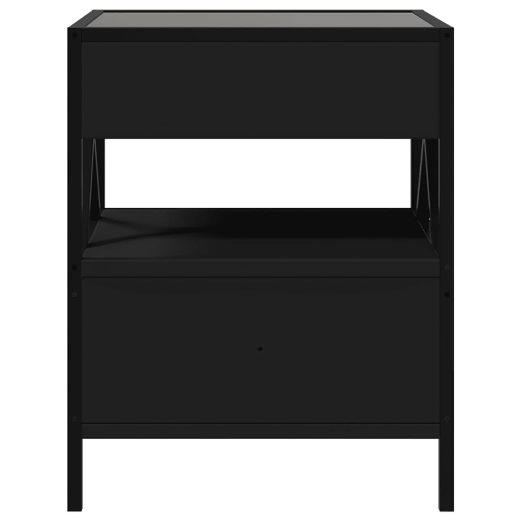 Salongbord med Infinity LED svart 40x40x51 cm
