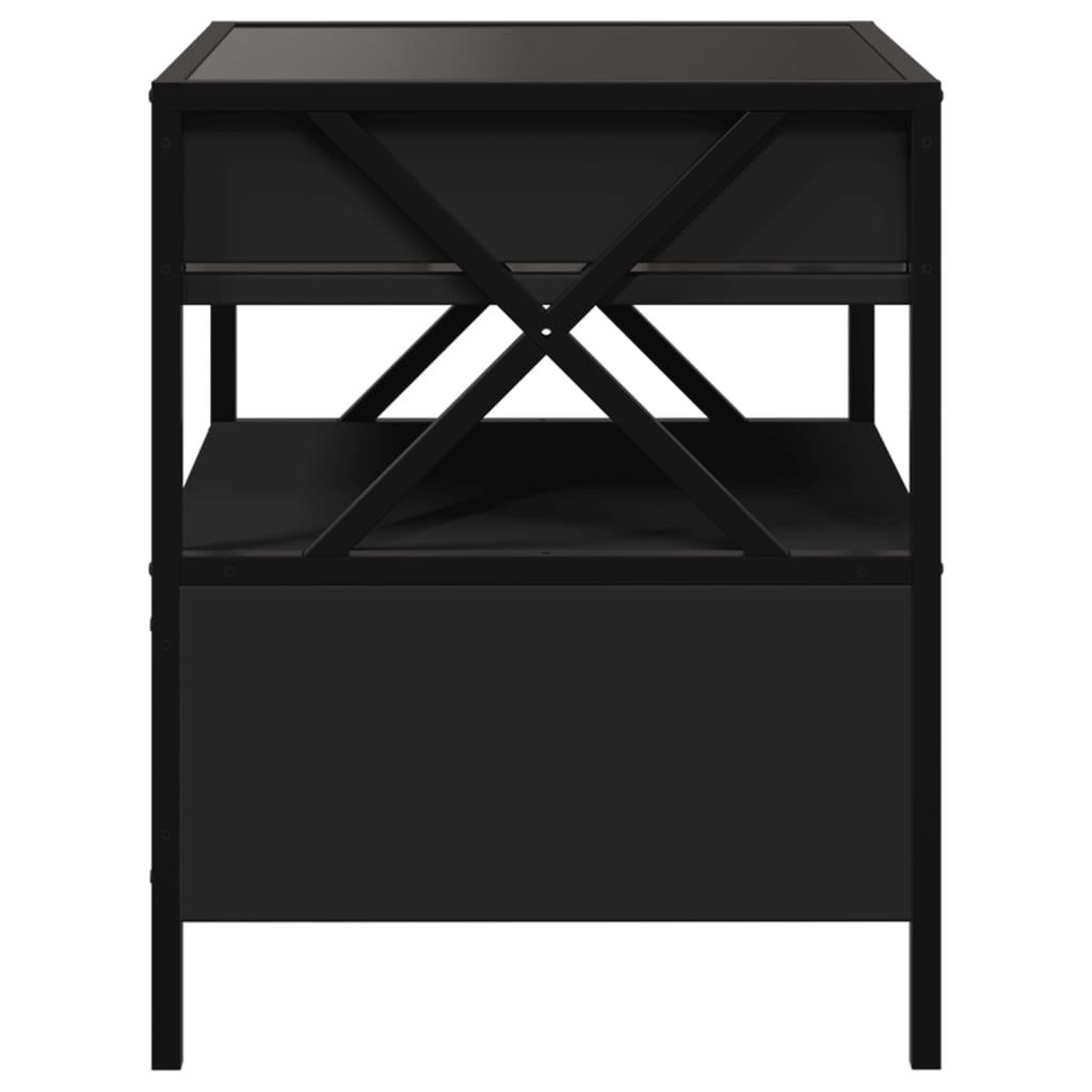 Salongbord med Infinity LED svart 40x40x51 cm