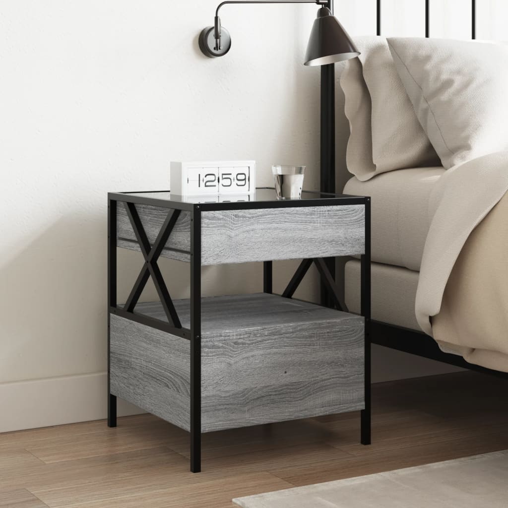 Salongbord med Infinity LED grå sonoma 40x40x51 cm