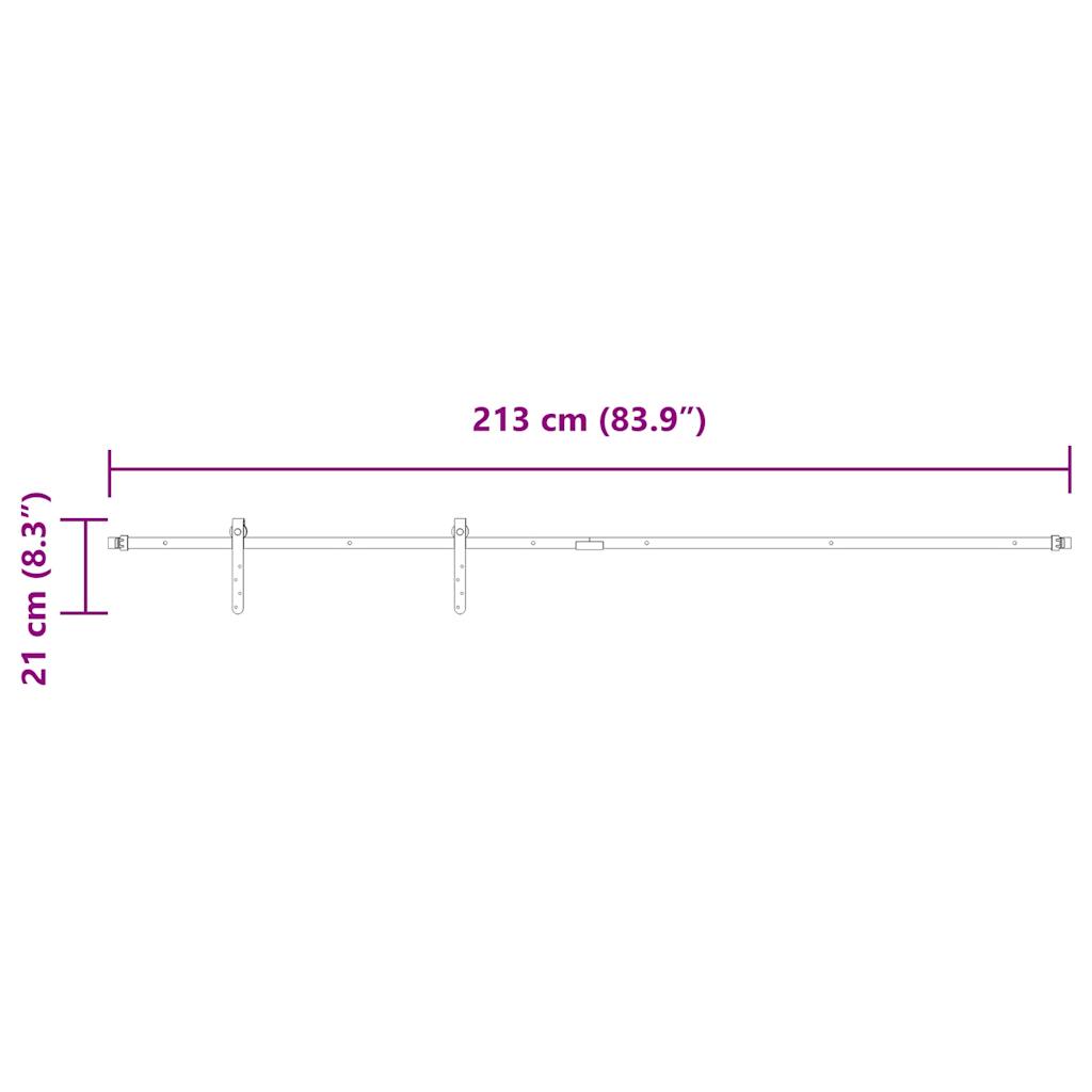 Skyvedørsett for skap 213 cm karbonstål
