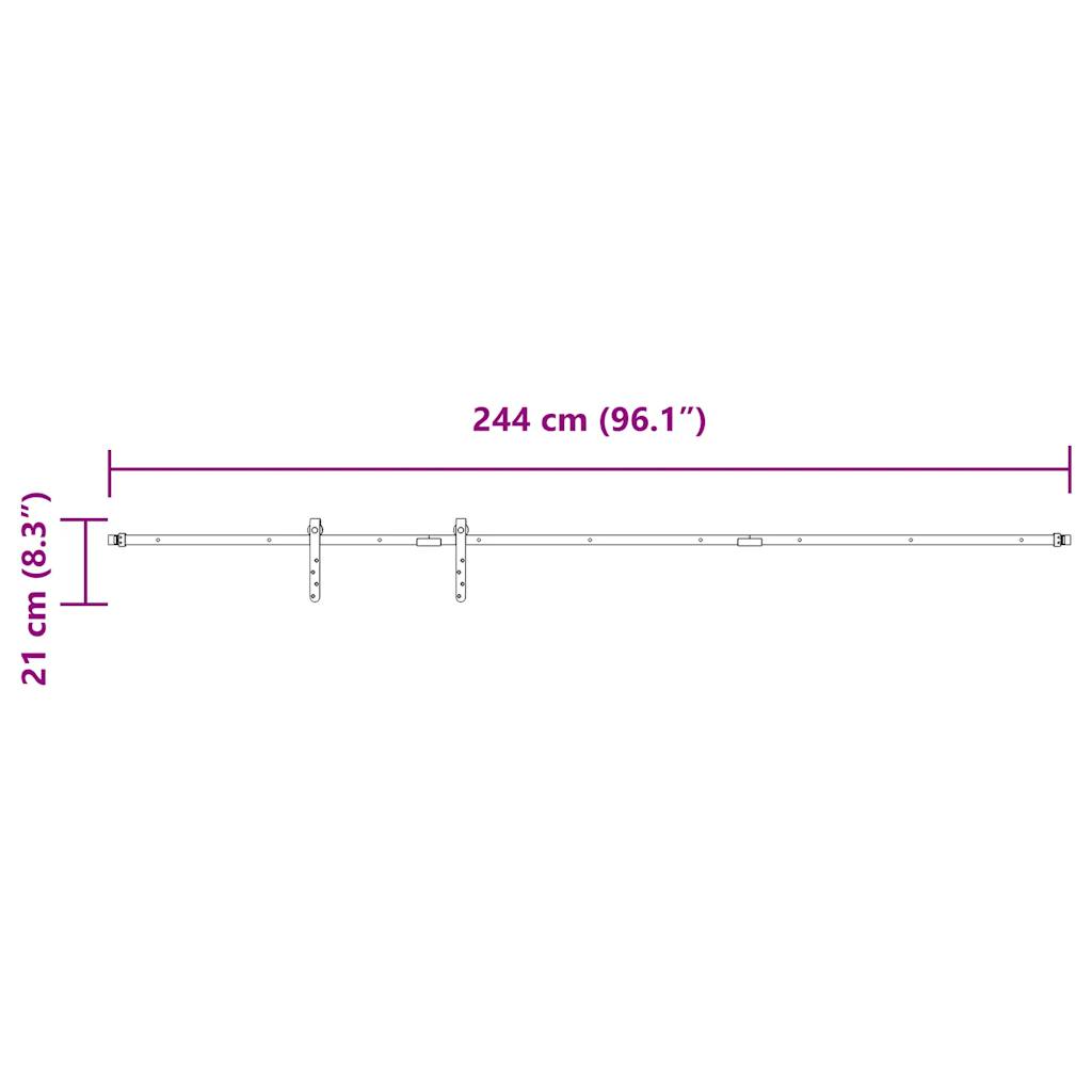 Skyvedørsett for skap 244 cm karbonstål