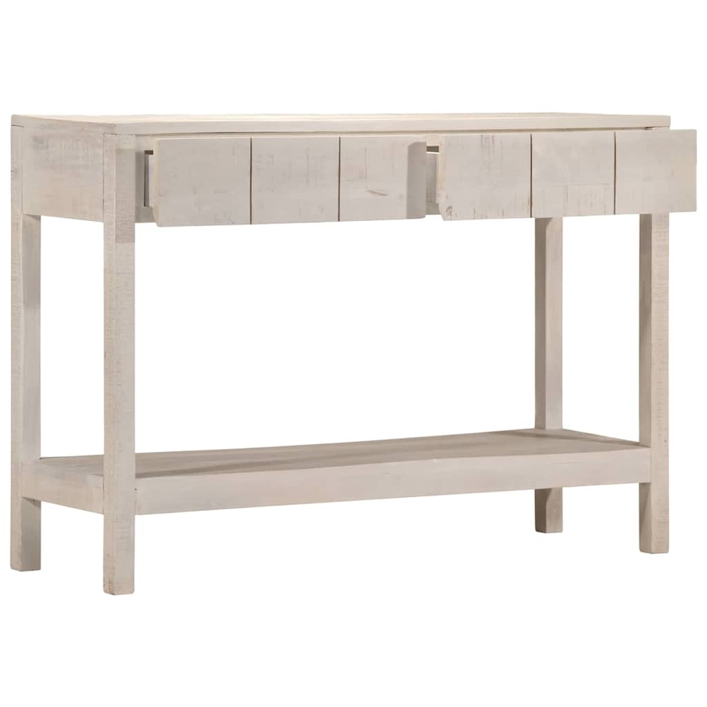 Konsollbord hvit 110x35x75 cm heltre mango