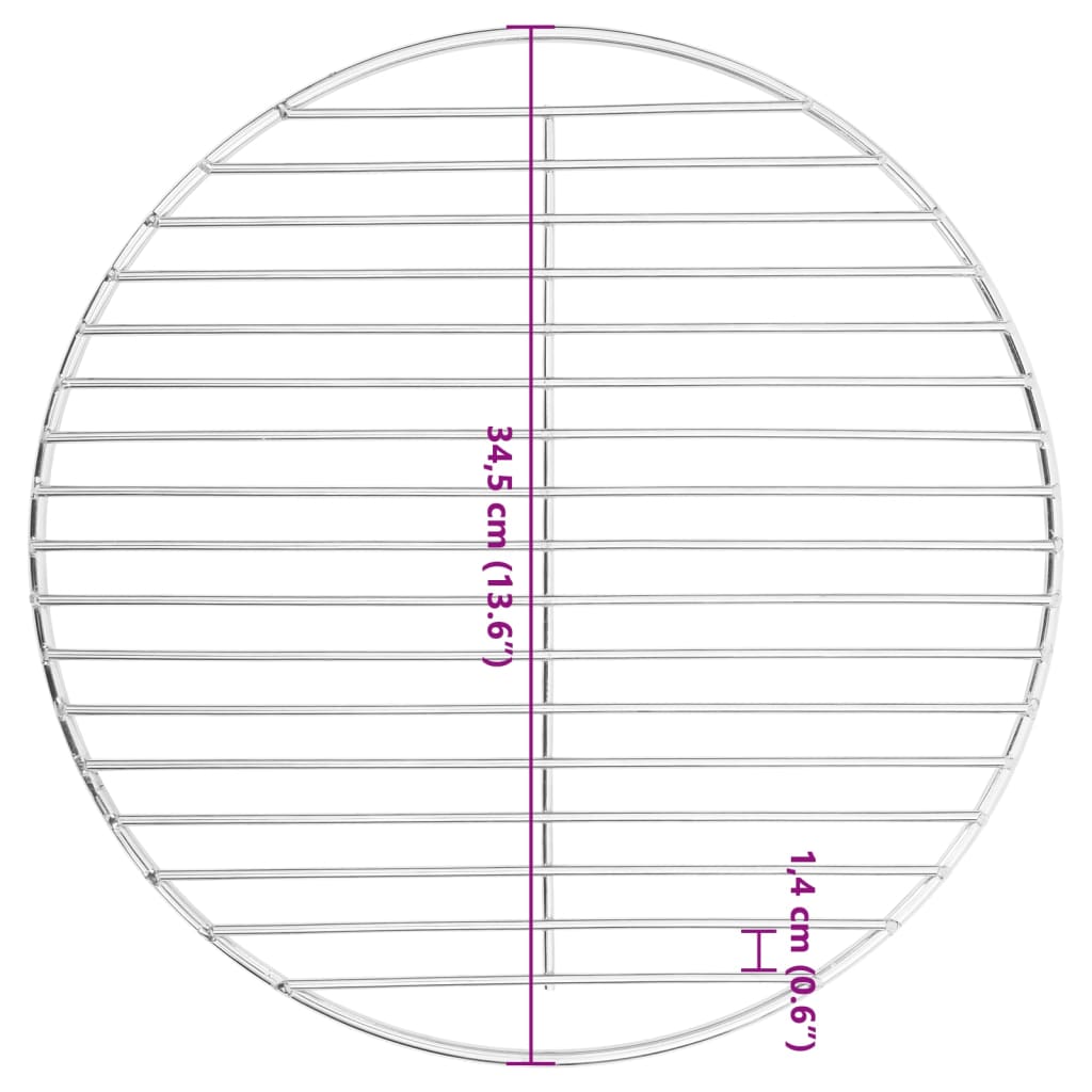 Grillrist rund Ø34,5 cm 304 rustfritt stål