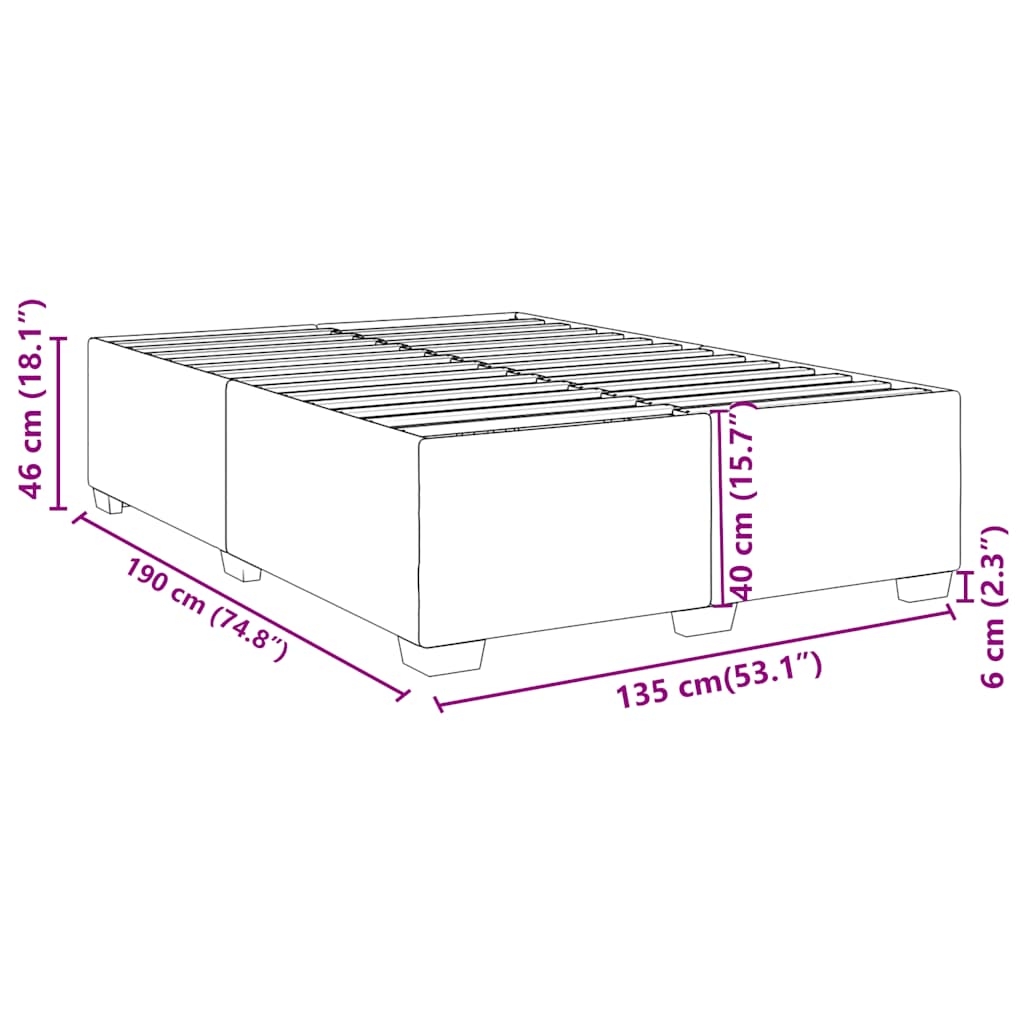 Sengeramme mørkegrå dobbel stoff