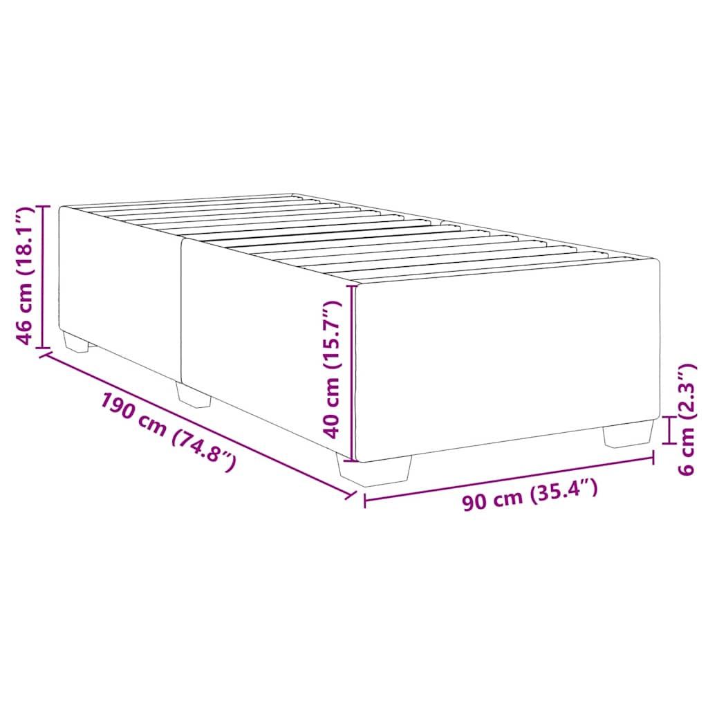 Sengeramme uten madrass svart enkelt kunstig skinn
