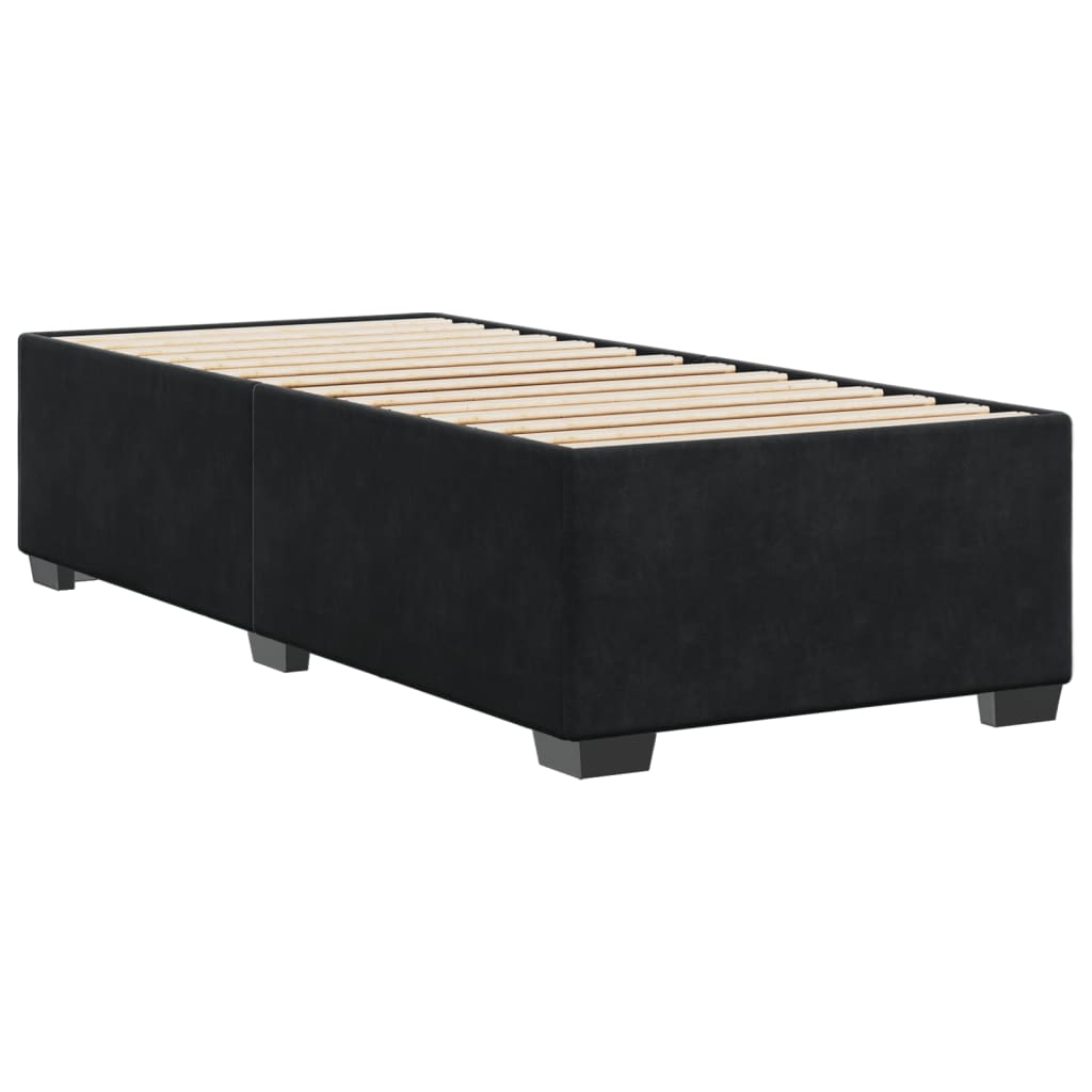 Sengeramme svart 90x190 cm fløyel